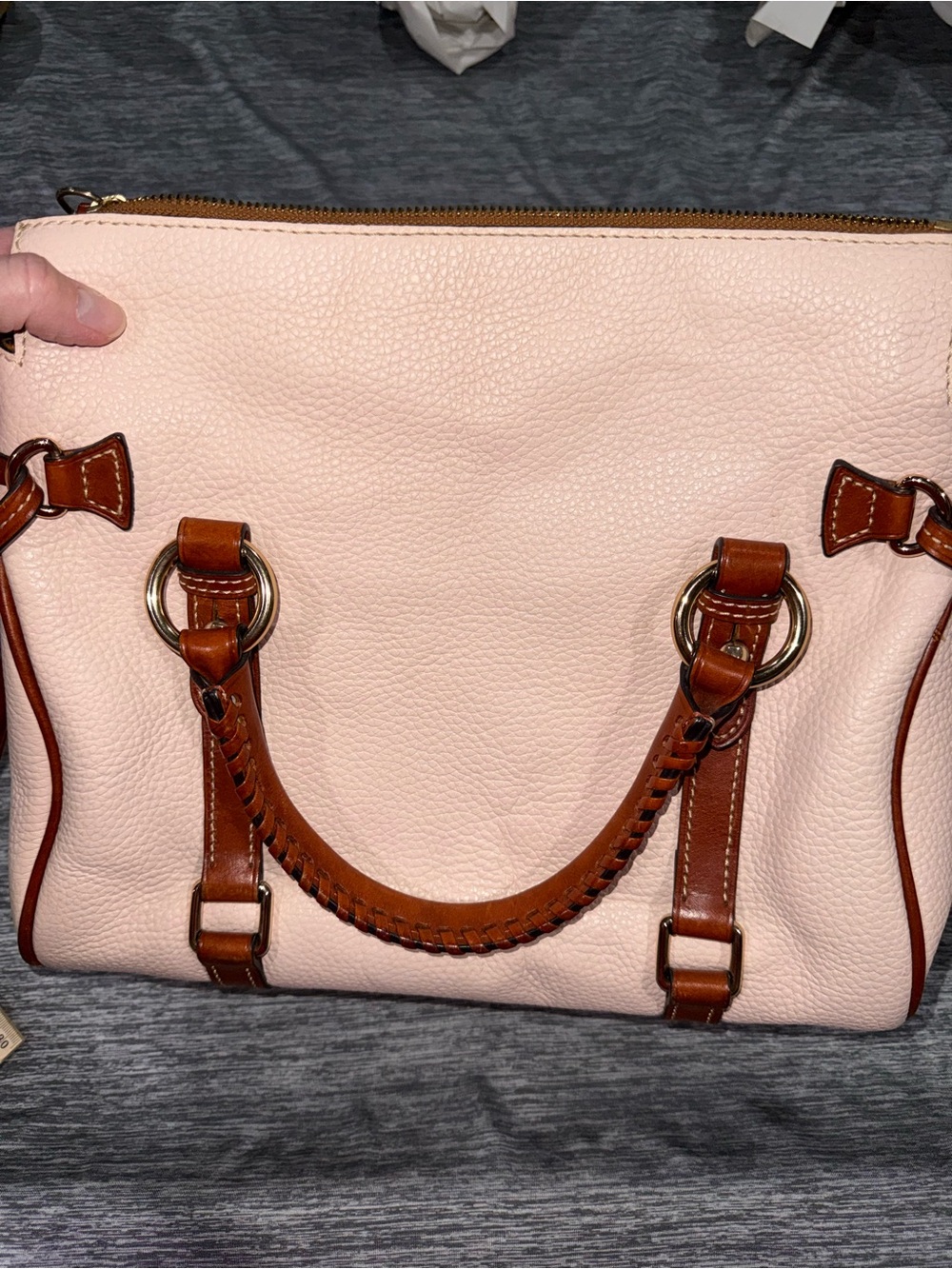 Dooney & Bourke Blush Pink Pebbled Leather Satchel - Picture 6 of 12